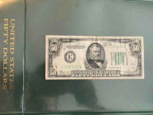 1934年 50ドル連邦準備銀行券交付