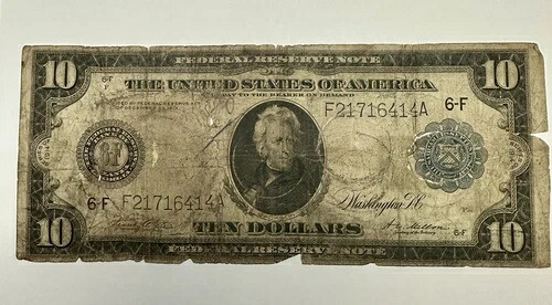 1914年 10ドル連邦準備銀行券、アトランタ F21716414