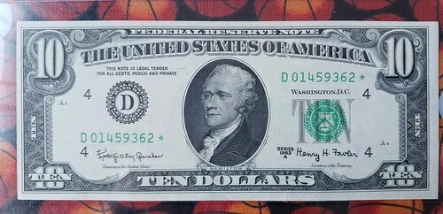1963年A $10 スター紙幣 10ドル紙幣 連邦準備銀行紙幣 ヴィンテージ アメリカ -
