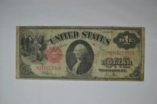 1917 年シリーズの 1 ドル米国紙幣 - 多数の小さな穴があるが良好な状態。 37,895円