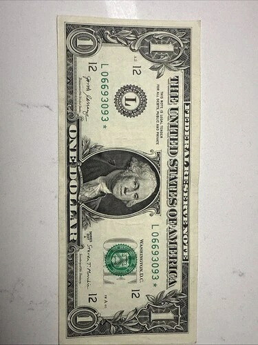 2017年 1ドル紙幣-