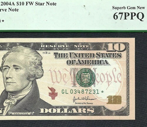 2004A $10 *スター* サンフランシスコ ((ラン 2 のみ 512,000)) PCGS SUPERB GEM NEW 67PPQ!