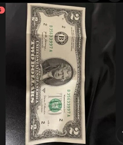 1976年 2ドル紙幣 $2 FRN STAR NOTE 流通番号 I 00359707 *
