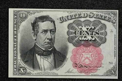 1874年製 10セント フラクショナル通貨 Fr-1266 CU+ 1VYO