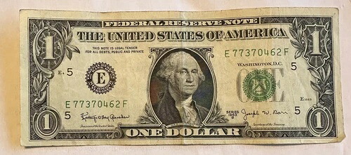 1963B 1ドル札（流通量の多いバール紙幣）