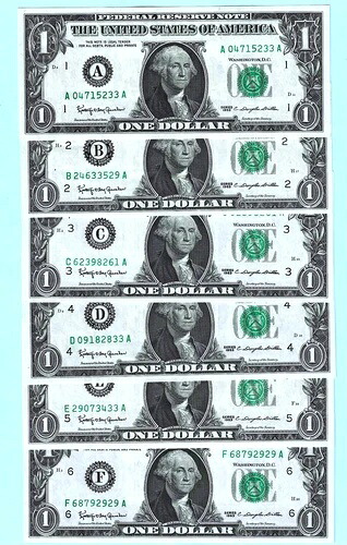 1963年 1ドル連邦準備金紙幣 ~ 12枚セット ~ 宝石のような未使用品