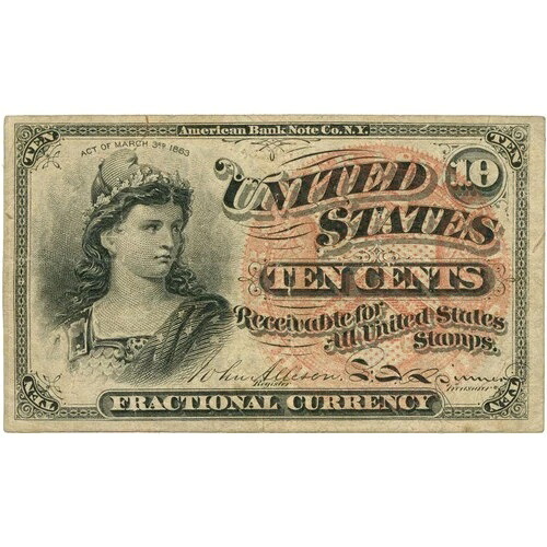 1863年アメリカ合衆国10セント分数通貨（BAN553-）