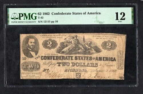 1862年 アメリカ連合国軍 T-42 PMG グレード12 良品