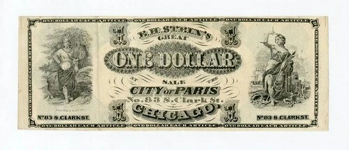 1870年代のE.H.スタインの「パリ市」 - イリノイ州シカゴの広告ノート 38,610円