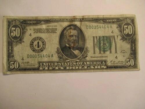 シリーズ 1928 US $50 FRN、クリーブランド「金で換金可能」