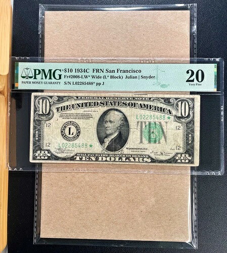 Fr. 2008-LW* 1934C $10 FRN サンフランシスコ \