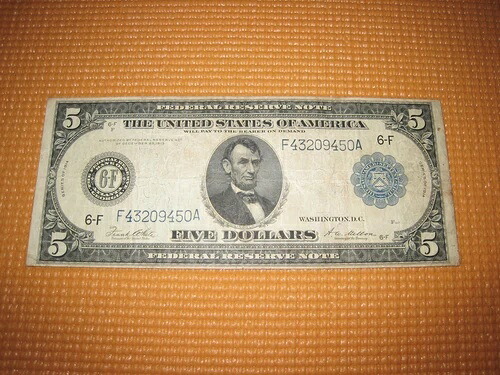 FR # 867A 1914 $5 F.R.N. OF ATLANTA (WHITE/MELLON)