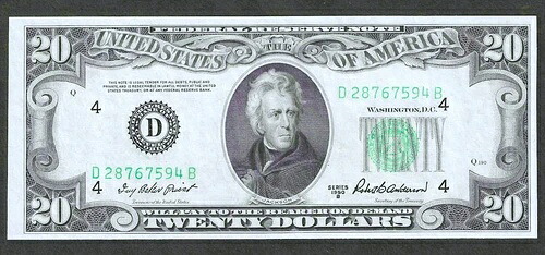 1950年-B $20 クリーブランド 連邦準備銀行券 ~ FR 2069-E ~ gem Crisp流通-