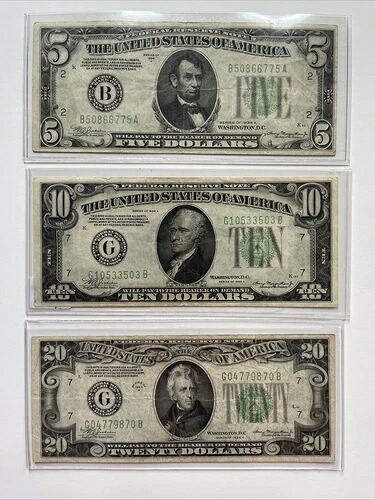 3 1934年 FRN $5、$10、$20 紙幣-