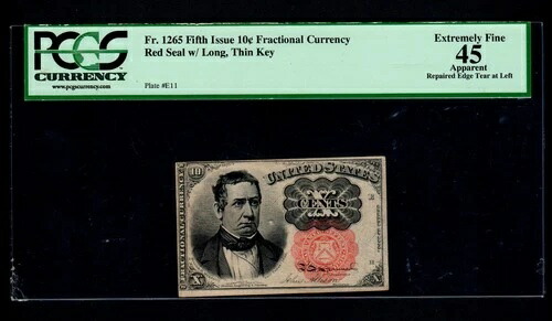 Fr.1265 第5号 10c 分数通貨 PCGS EF 45-