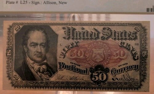 フラクション通貨 1381年フラン .50セント 第5回発行 PCGS 紙幣 チョイス VF 35