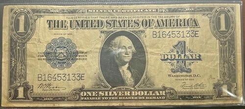 1923年 $1シルバー大型証明書紙幣ナイスグレード-SKU# 133e-
