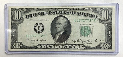 * ファンシー * ジェムレーダー * 1950a $10 * New Yorkfrn 2011-B SN# b15727727e 優れた状態-