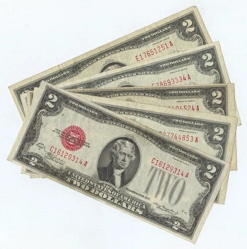 1928年 5 $2 USノート (#1480) より良いノート -