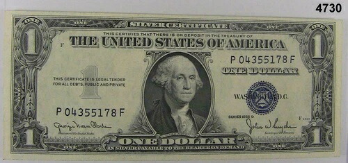 1935年 D $1 銀券 ナロー バラエティ クリスプ 未流通 #4730