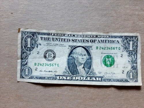 2013 $1 ファンシーシリアルナンバー 6枚連続発行 - B24234567G 24,750円