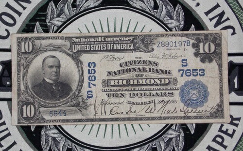 1902年 $10 NB 国家通貨ケンタッキー * リッチモンド * Ky ch#7653 #z880197b ECC&C Inc-