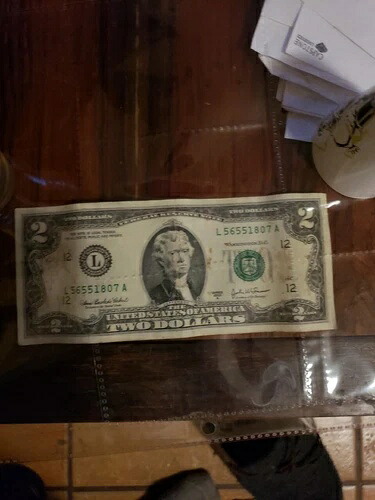 2ドル紙幣 2003 シリーズA アメリカ合衆国 $2 L 56551807 A
