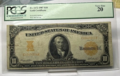 1907年 10ドル金券 PCGS VF 20 Fr.1172