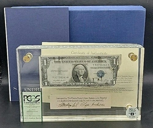 S.S. アンドレア ドリア PCGS 純正 $1 1935E シルバー証明書グレード \