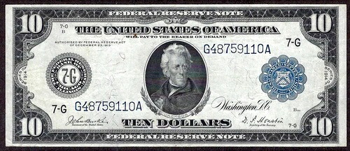 ???? 1914年$10 FRN FR-930 「高校」??BURKE & Houston??? BOLD&CRISP-