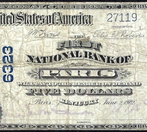 ???? ケンタッキー 1902 $5 ??パリ、ケンタッキー??