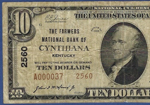 ???? KY 1929 $10 Type-Two ??シンシアナ、ケンタッキー?? 見つけるのは難しい-