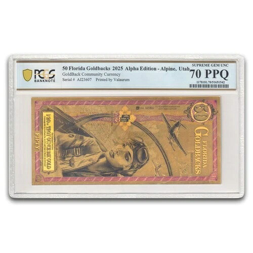 2025年 50 フロリダ ゴールドバック オーラム ゴールドフォイル ノート MS-70 PCGS (アルファ)｜WORLD RESOURCE【QUEEN店】