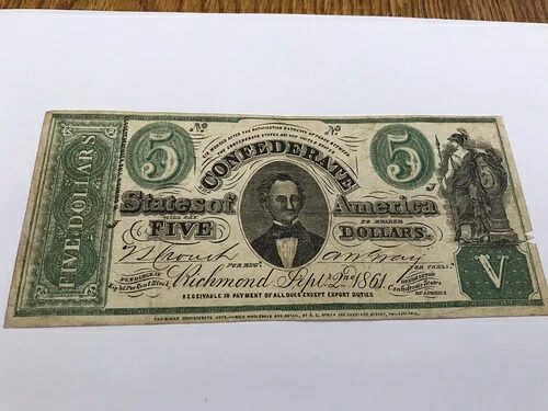 A&O-1861 CTF-33 $5 FAC-SIMILE条項ボトムリッチモンドVA Confederate-250D-