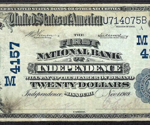 ???? MO 1902 $20 ?? ミズーリ州インディペンデンス ?? PMG 非常に良好 20