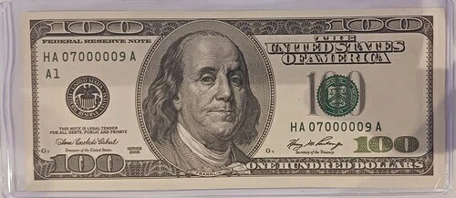 エラー例 レア $100 2006 フロント左揃えが6 \