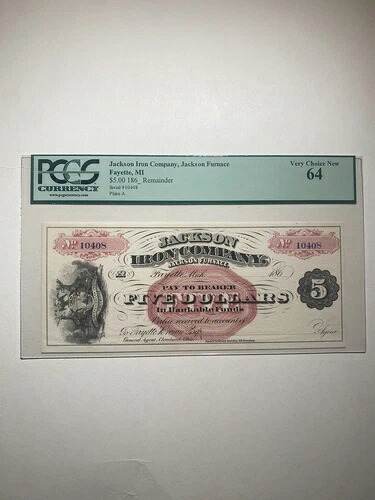 ジャクソン・アイアン・カンパニー ジャクソン・ファーネス フェイエット MI $5 186_ 残額-