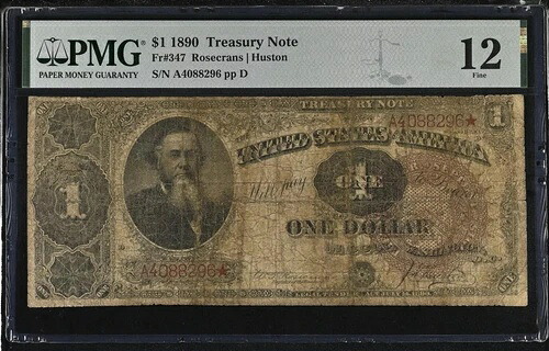 1890年シリーズ $1 1ドル大型省紙幣-Fr#347-PMG 12-