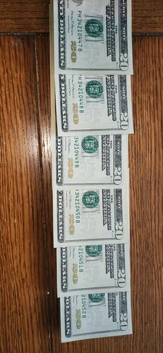 $20 ドル紙幣シリアル番号-