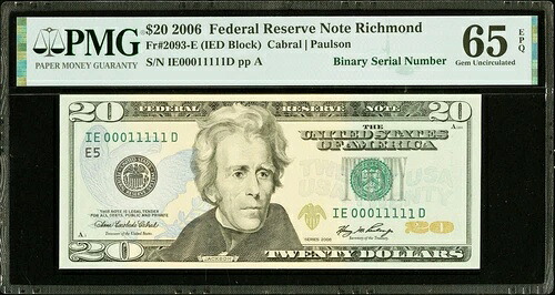 「$20 2006 連邦準備銀行紙幣 Richmond \