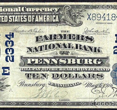 ???? PA 1902 $10 ??ペンスバーグ、ペンシルバニア州?? 非常に入手困難