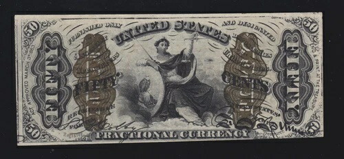 米国 50 セント ジャスティス フラクショナル 通貨紙幣 FR 1369 Ch AU 255,200円