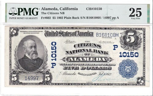 $5 1902 PB National ???? ALAMEDA California CA ???? PMG グレード 25 ???? 257,400円