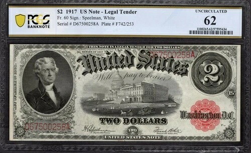 1917年 $2法定通貨 PCGS 62 Fr.60 商品#57595434- 128,700円