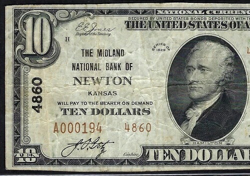 ???? KS 1929 $10 Type-Two ??NEWTON、KANSAS?? PCGS VF 25のみ3つのT-2 KNOWN-