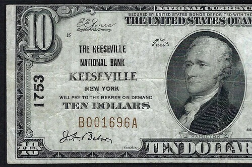 ???? NY 1929 $10 ??キーズビル、ニューヨーク?? PCGS 非常に良好 25 入手困難!
