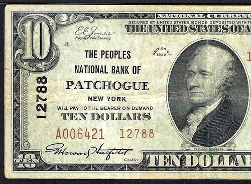???? NY 1929 10 TYPE-2 ?? PATCHOGUE、ニューヨーク ?? PMG 非常に良好 30 希少