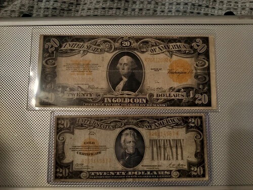 1922年金券20ドル「馬用毛布」紙幣、1922年金券20ドル紙幣