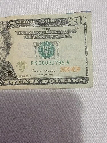2017年 $20紙幣 A. PK00031795A-