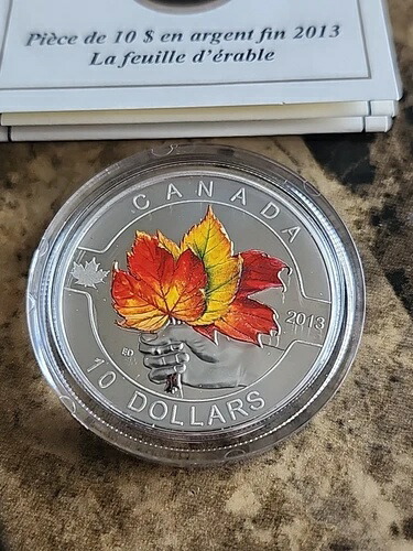 2013年 10ドル 純銀貨「O' CANADA」メープルリーフコイン、COAのみミントコンディション